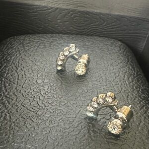 Elegant Silver and Gold Stud Earrings